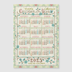 Calendrier 2025 Magnet personnalisé Art Nouveau Vi