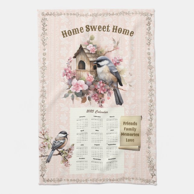 Calendrier 2025 Serviettes de poulet Accueil Sweet (Vertical)