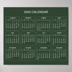 Calendrier 2025 simple mais élégant   Affiche