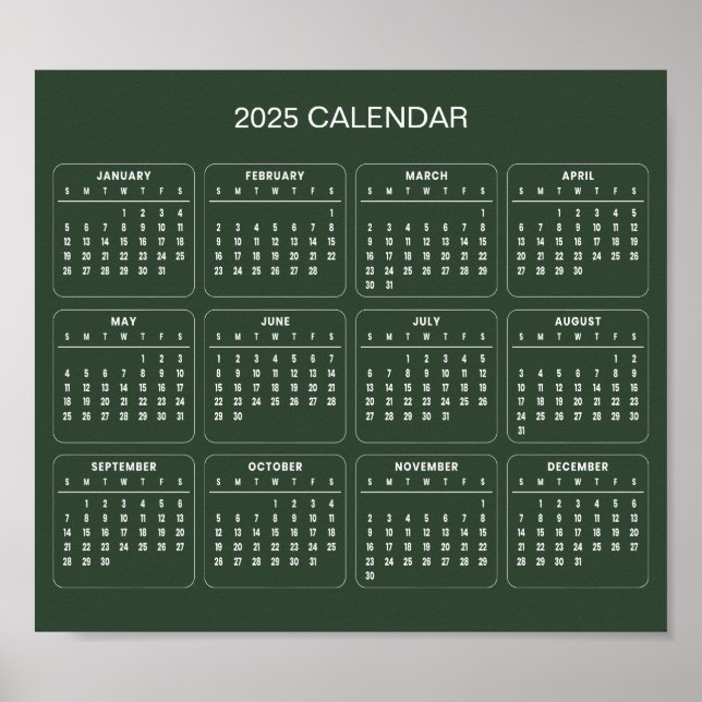 Calendrier 2025 Simple mais Élégant |  Affiche (Devant)