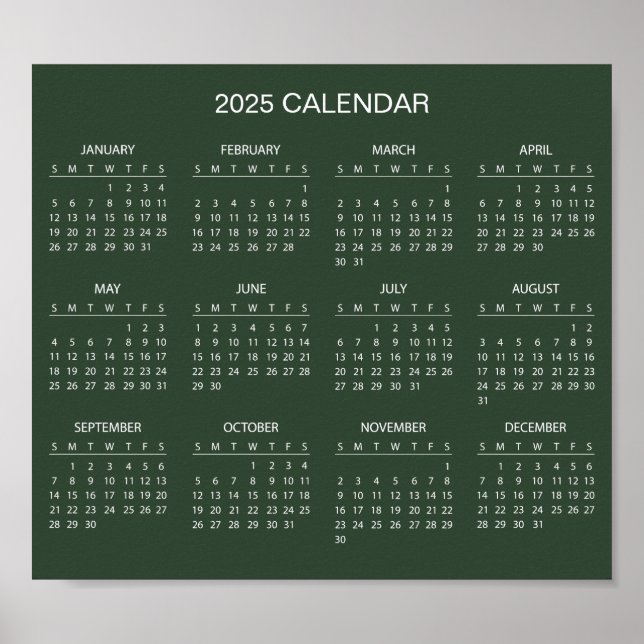 Calendrier 2025 simple mais élégant | Affiche (Devant)