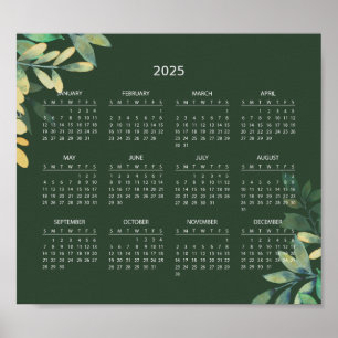 Calendrier 2025 simple mais élégant Affiche