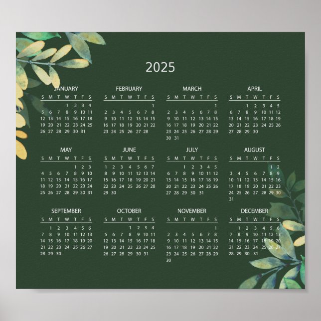 Calendrier 2025 simple mais élégant | Affiche (Devant)