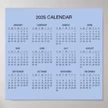 Calendrier 2025 simple mais élégant | Affiche