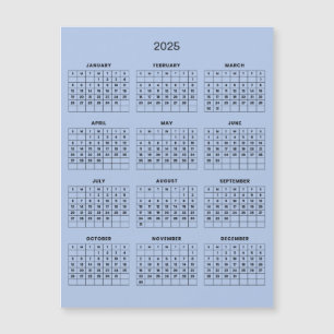 Calendrier 2025 simple mais élégant Carte magnét