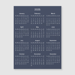 Calendrier 2025 simple mais élégant Carte magnét
