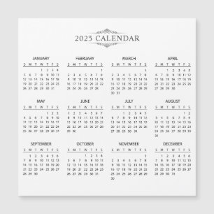 Calendrier 2025 simple mais élégant Carte magnét