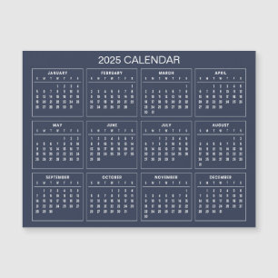 Calendrier 2025 simple mais élégant Carte magnét