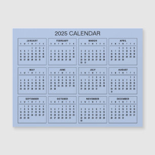 Calendrier 2025 simple mais élégant   Carte magnét