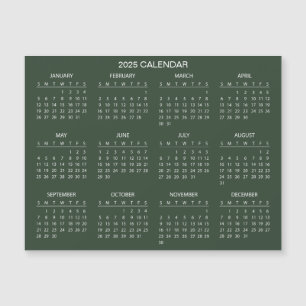 Calendrier 2025 simple mais élégant   Carte magnét