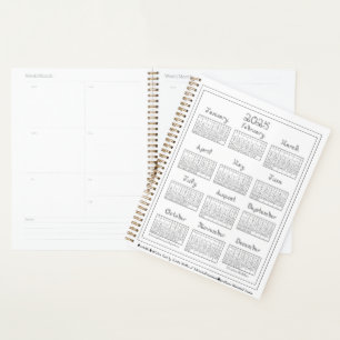 Calendrier 2025 Tissu Gris Argent Police