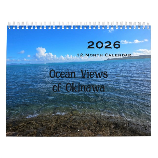 Calendrier 2026 12 mois Okinawan Ocean Views Calendar (Protection)