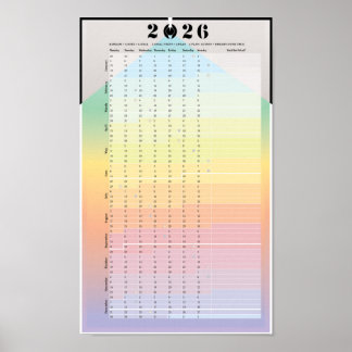 Calendrier 2026 - Affiche de planification lunaire