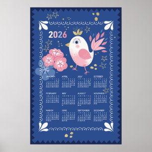 Calendrier 2026 Affiche Oiseau