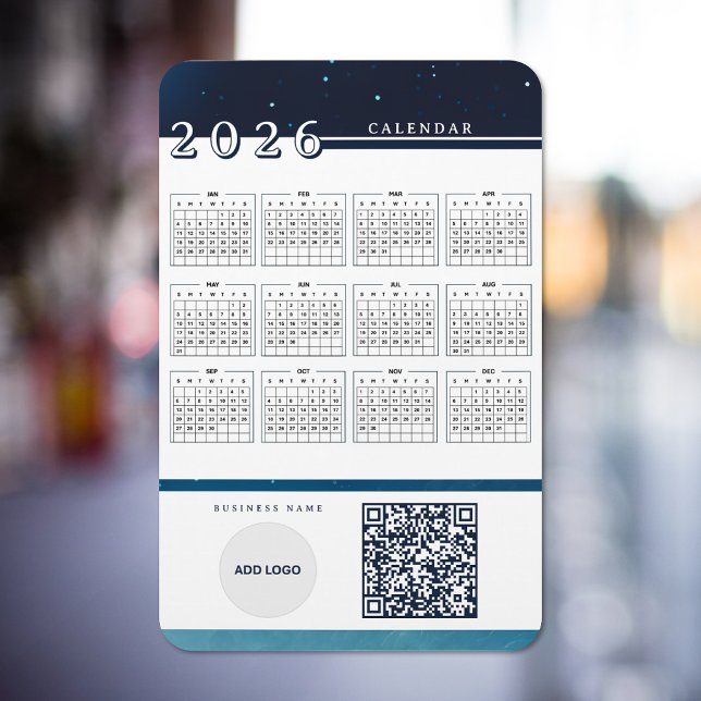 Calendrier 2026 Ajouter Logo Code QR Magnet flexib (2026 Calendar Add Logo QR Code Flexible Magnet)
