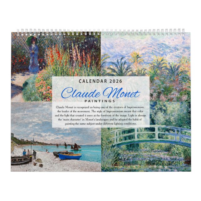 Calendrier 2026 - Claude Monet - Impressionnisme (Protection)