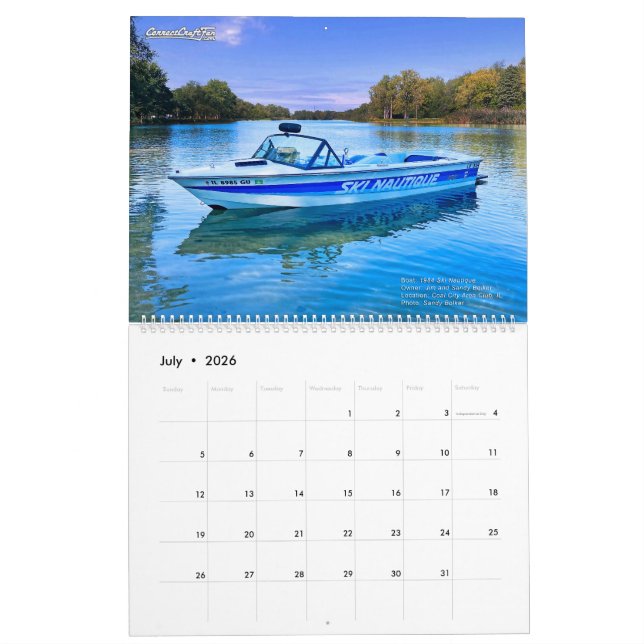 Calendrier 2026 CorrectCraftFan.com Annual Calendar (Jul 2026)