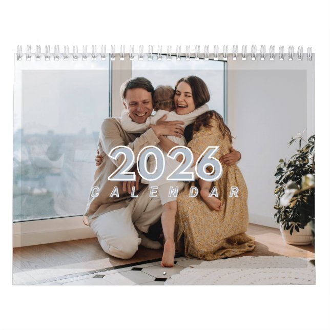 Calendrier 2026 Custom Calendar with Your Family Photos (Protection)