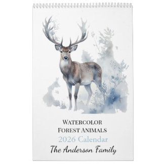 Calendrier 2026 Custom Forest Animals Photo Calendar