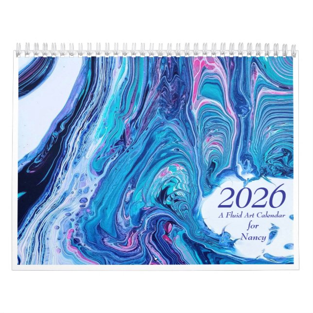 Calendrier 2026 Fluid Abstract Art Calendar (Protection)