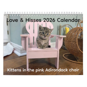 Calendrier 2026 Love & Hisses - l'Adirondack rose
