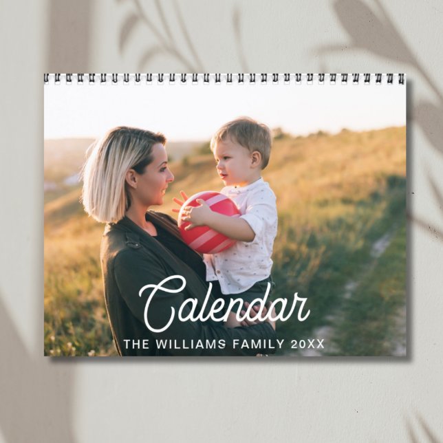 Calendrier 2026 Modern Créer Votre Propre Photo De Famille Pe (2026 Modern Create Your Own Custom Family Photo Calendar | Front)
