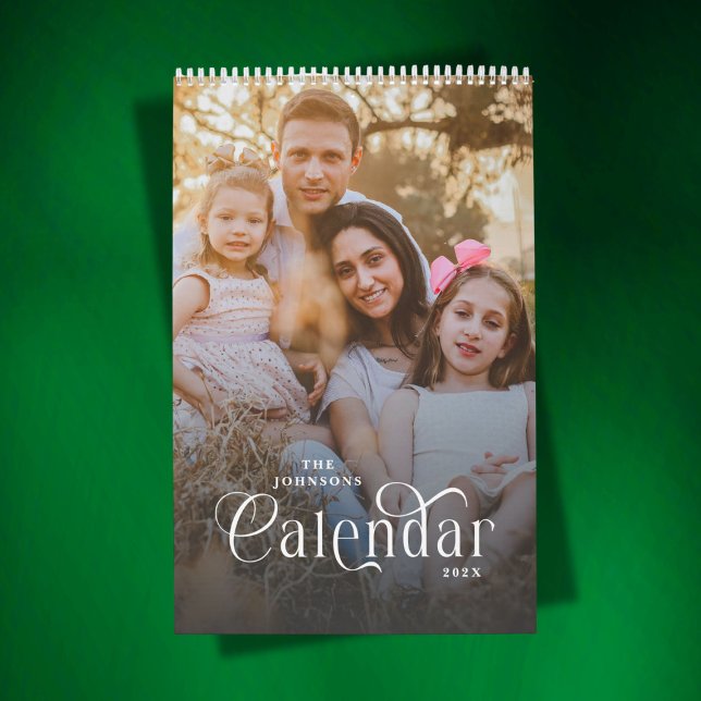 Calendrier 2026 Modern Elegant Typography Custom Family Photo (Créateur téléchargé)