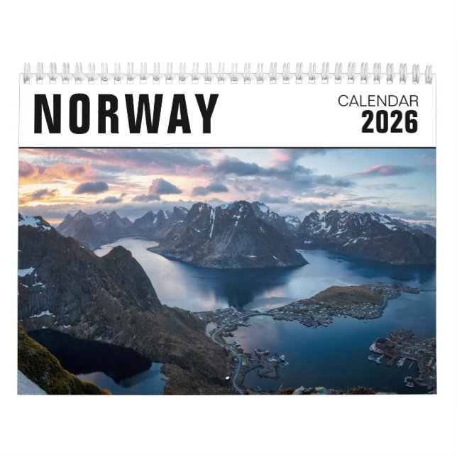 Calendrier 2026 Norvège photo paysage (Protection)