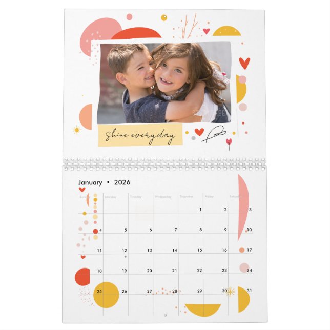 Calendrier 2026 Photo Calendar Motivational Shine Every Day (Jan 2026)