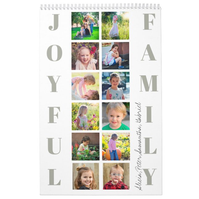 Calendrier 2026 photo collage famille simple créer votre prop (Protection)