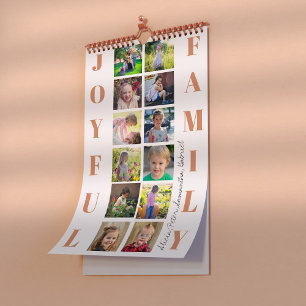 Calendrier 2026 photo collage famille simple créer votre prop