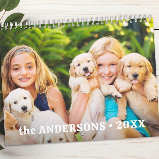 Calendrier 2026 Photos personnalisées Année familiale moderne (Créateur téléchargé)