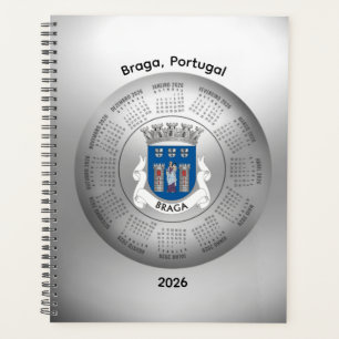 Calendrier 2026 Planificateur Argent Braga Portuga