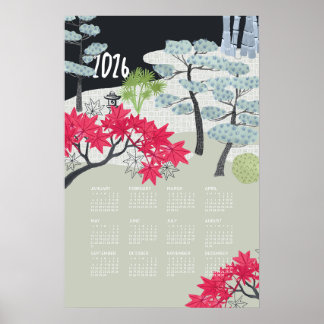 Calendrier 2026 Poster Jardin Japonais