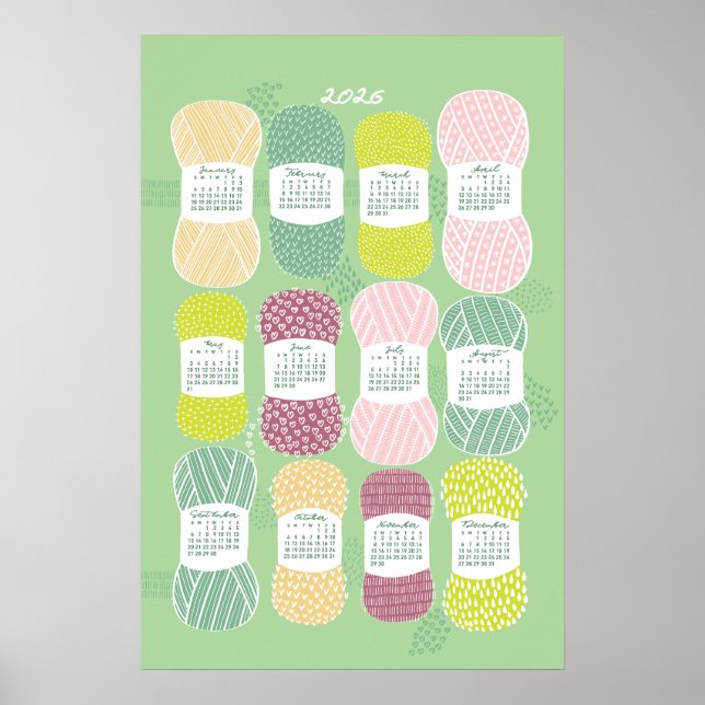 Calendrier 2026 Poster Neo Mint (Devant)