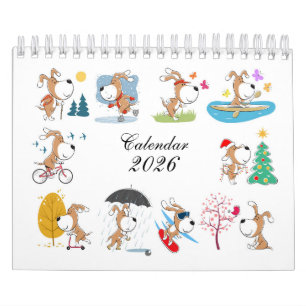 Calendrier 2026 pour amateur de chien drôle et mig