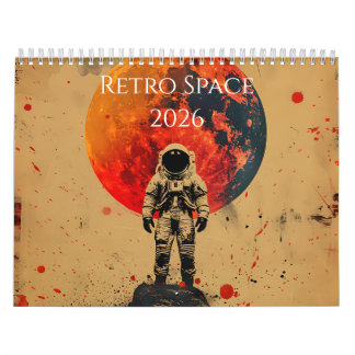 Calendrier 2026 Retro Space Art Calendar