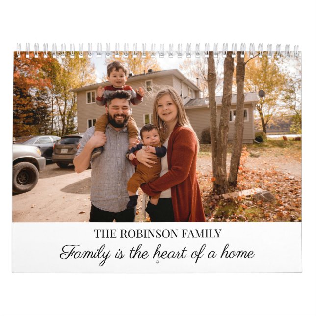 Calendrier 2026 Simple Create Your Own Custom Family Photo  (Protection)