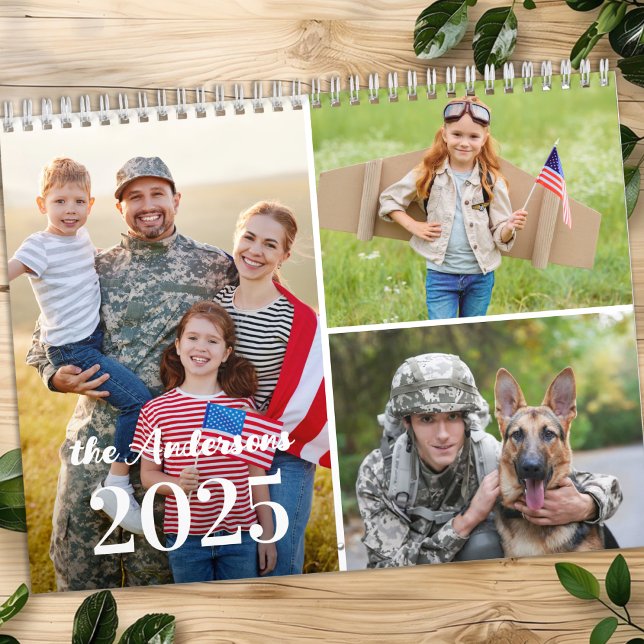Calendrier 2026 Simple personnalisée Photo Collage Famille 12 (Créateur téléchargé)