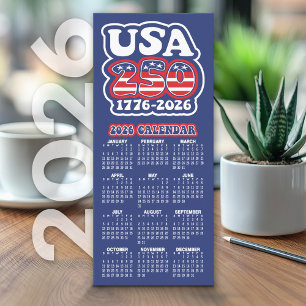 Calendrier 2026 USA 250 Amérique 1776-2026 Carte