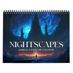 Calendrier 2026 Vues nocturnes 1 Paysage surréaliste Calendri