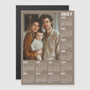 Calendrier 2027 avec photo - Carte magnétique de l