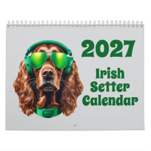 Calendrier 2027 de chien Setter Irlandais