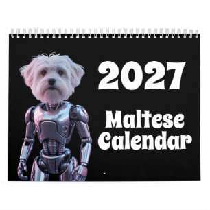 Calendrier 2027 de chiens maltais