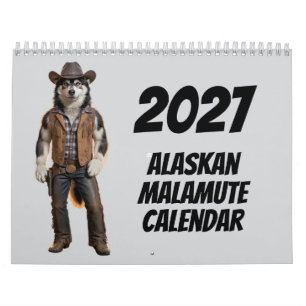 Calendrier 2027 des chiens Malamute d'Alaska