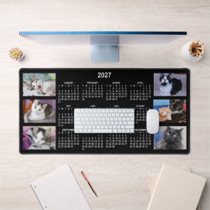 Calendrier 2027 en noir et blanc avec collage de p