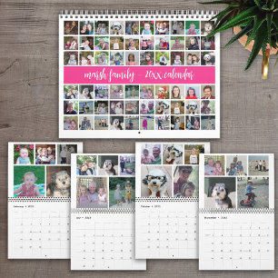 Calendrier 2027 Famille Moderne 60 Photo - Rose Chaud Personn