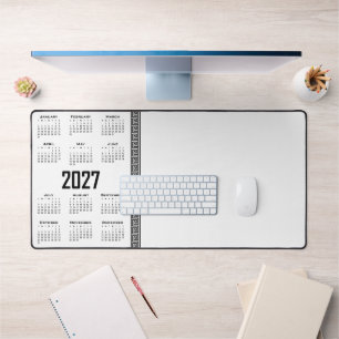 Calendrier 2027, Frette Grecque, Noir sur Blanc