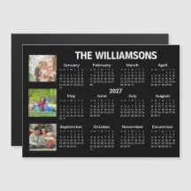 Calendrier 2027 Magnet Collage Photo Noir Blanc
