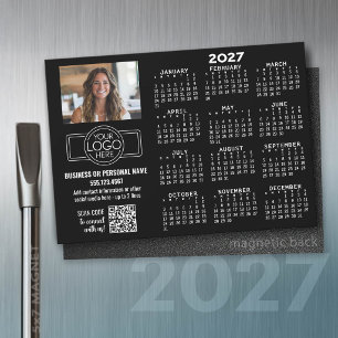 Calendrier 2027 MAGNET - logo, Code QR, Photo NOIR